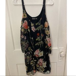 NWOT Black Floral Dress Size M